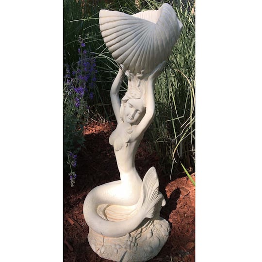 Santa's Workshop Antique White 23.5" Cold Cast Mermaid with Shell